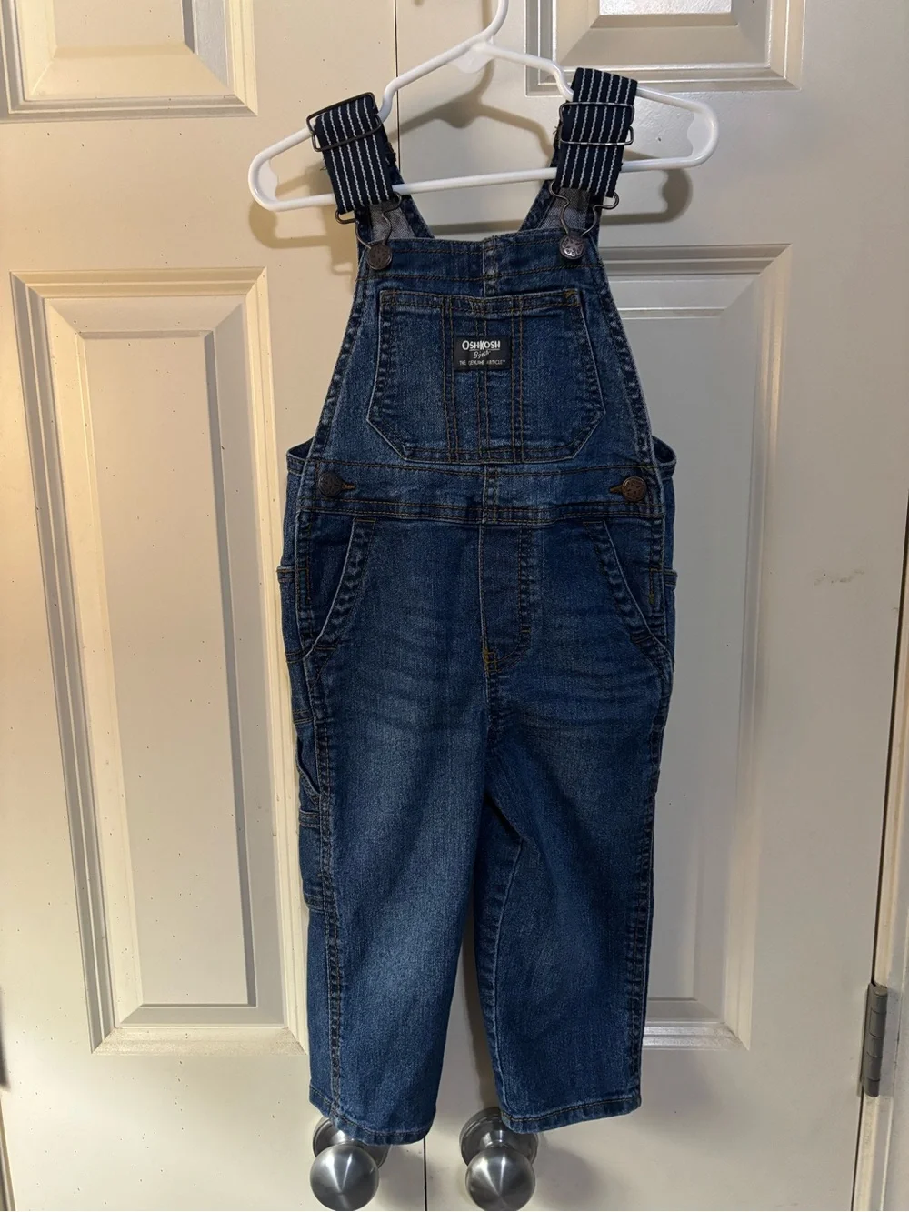 OshKosh B'gosh Adjustable Strap Denim Overalls in Dark Blue